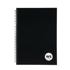 WS Notebook Wiro 200 Page Hard Back Black A4