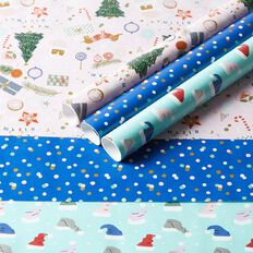 Wonderland Fun Festive Gift Wrap 3 Pack 60gsm 70cm x 3m Assorted 3 Pack