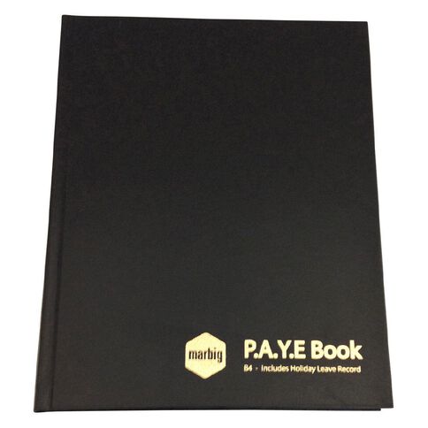 Marbig Wages & Paye Book B4 Hard Cover Black