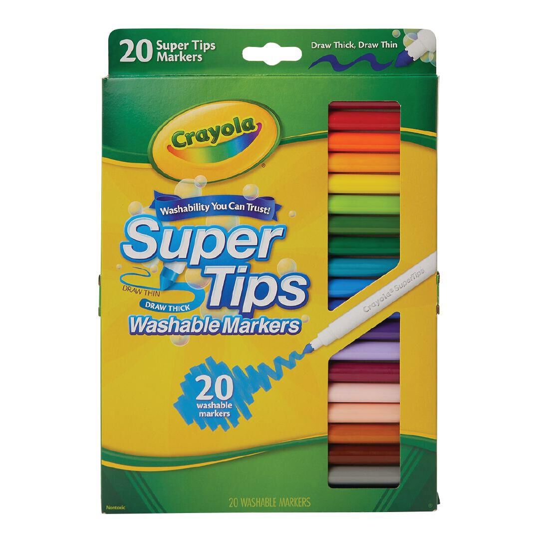 Crayola Super Tip Markers Multi Coloured 20 Pack Warehouse