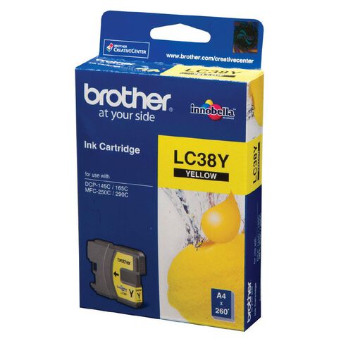 Brother Ink LC38 Yellow (260 Pages)