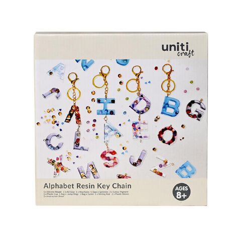 Uniti Alphabet Resin Key Chain