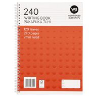 WS Spiral Writing Book 240 Page A4 Wiro Red Mid