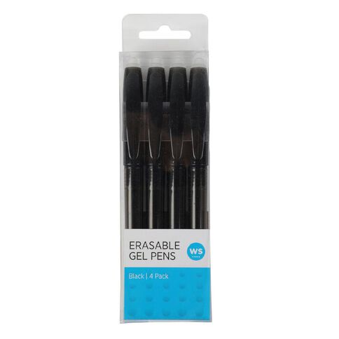 WS Erasable Gel Pen Black 4 Pack