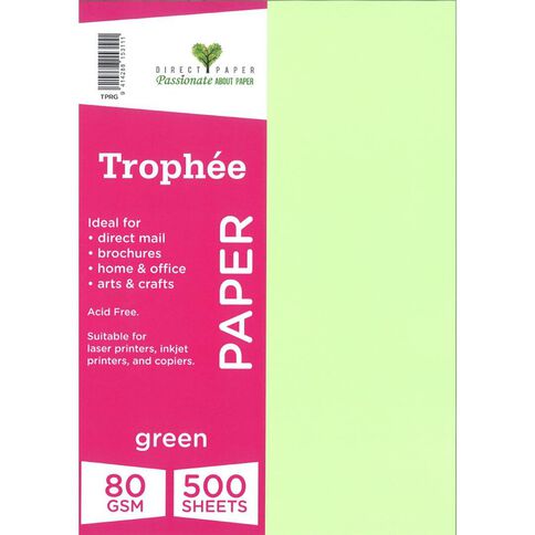 Trophee Paper 80gsm 500 Pack Green A4