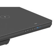 Workspace Height Adjustable Desk 1200W with Drawer Frosted Glass Black