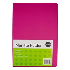 WS Manilla Folders Foolscap 10 Pack Pink
