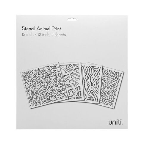 Uniti Stencils Animal Print 4 Set 12 inch