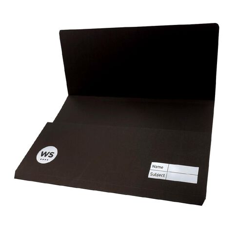 WS Manilla Document Wallet Black Foolscap