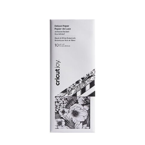 Cricut Joy Adhesive Patterned Deluxe Paper B&W Botanicals