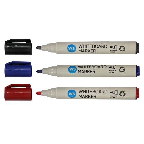 WS Whiteboard Marker Bullet Assorted 10 Pack