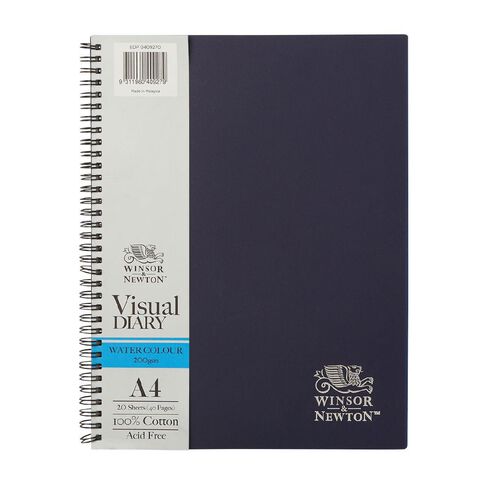 Winsor & Newton Watercolour Visual Diary Spiral 200gsm 20 Sheets A4
