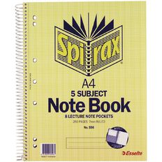 Spirax 5 Subject Notebook 596 250 Page 297mm x 220mm Yellow Mid A4