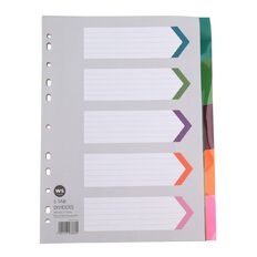 WS 5 Tab Dividers Plastic Multi-Coloured