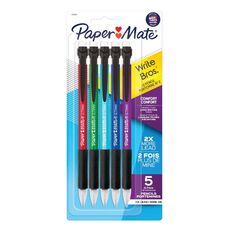 Paper Mate Write Bros Comfort 0.7mm Mechanical Pencil Black 5 Pack