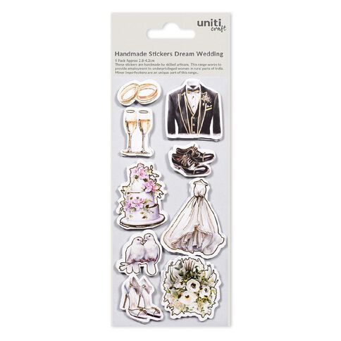 Foil Handmade Sticker - Dream Wedding 9Pc Little Birdie