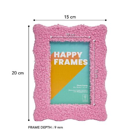 Happy Frames Fluffy Fabric 10x15 Pink