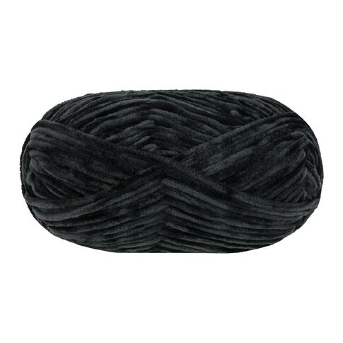 Birch Velvet Yarn 100% Polyester 100G Black