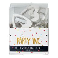 Party Inc Battery Operated Wooden Heart Lights Warm White 10LED