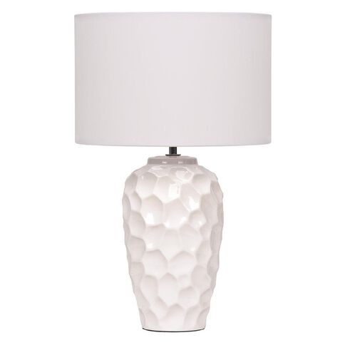 Living & Co Ceramic Textured Lamp White