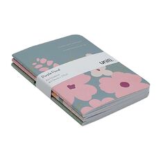 Uniti Notebook Floral Purple Mid 3 Pack