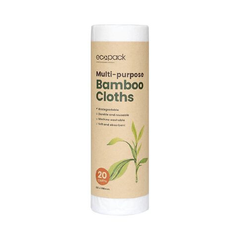 Ecopack Multi-purpose Bamboo Cloth 20Pk White