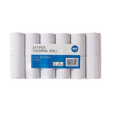 WS Eftpos Roll 57 x 38mm Thermal White 12 Pack FSC Paper