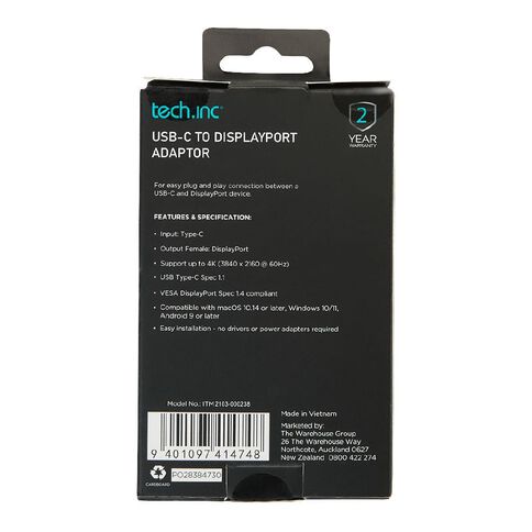 Tech.Inc USB-C to Display Port Adapter