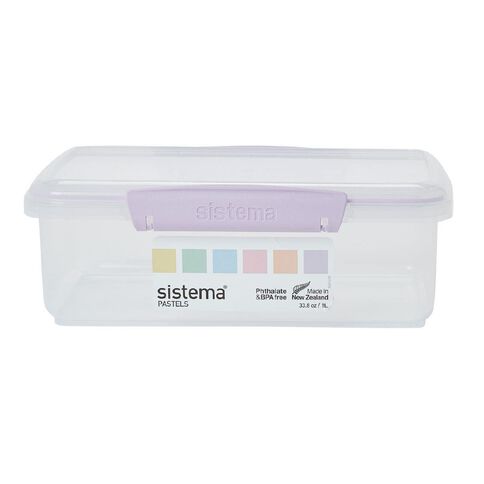 Sistema Klip It Pastels Rectangular Box Assorted Colours 2L