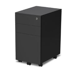 Firstline 3 Drawer Slim Metal Mobile White