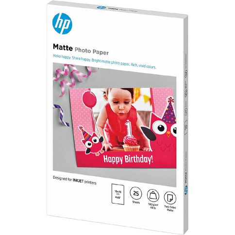 HP Matte FSC Photo Paper 4in x 6in 25 Sheets