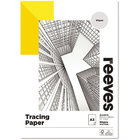 Reeves Tracing Pad 90gsm 25 Sheets A3