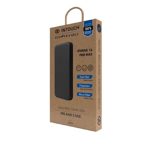 INTOUCH iPhone 14 Pro Max Milano Wallet Case Black