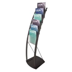 Boyd Visuals Manhattan Brochure Holder Floor Stand Black A4