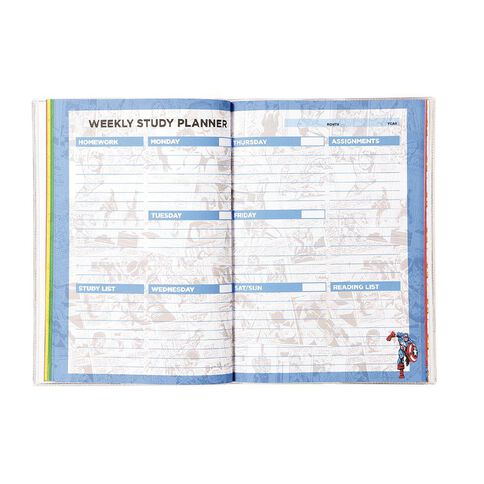 Marvel Kids Avengers Any Year Study Planner Red