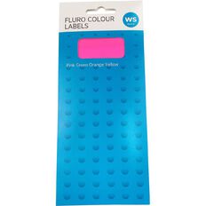 WS Fluorescent Colour Labels Multi-Coloured 4 Pack