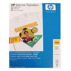 HP Iron-on Transfer Paper, White, 12pc