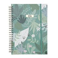 WS 2026 Diary A4 Week to View Spiral Foliage. Green