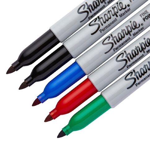 Sharpie Permanent Marker Fine Assorted Colours Assorted 5 Pack