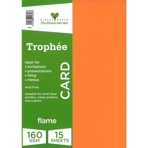 Trophee Card 160gsm Flame A4 15 Pack