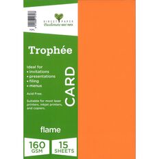 Trophee Card 160gsm 15 Pack Flame Red A4