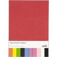Uniti Value Cardstock Smooth 220gsm Bright's 60 Sheets Assorted A4