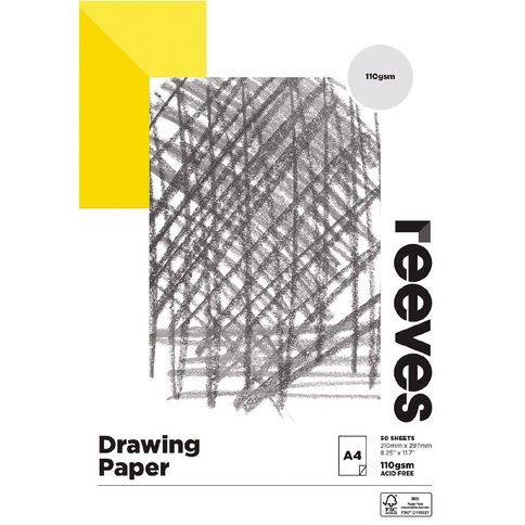 Reeves Drawing Pad 110gsm 50 Sheets A4
