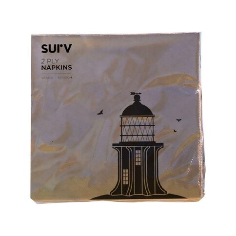 SURV. Printed Napkins Bluebird 2-ply 33cm x 33cm Assorted 50 Pack