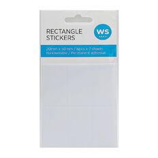 WS Rectangle Handwritable Stickers 42 Labels 25mm X 50mm