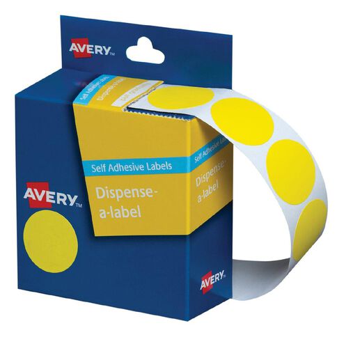 Avery Dispenser Dot Labels Yellow 500 Labels