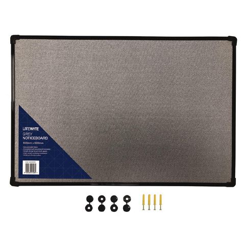 Litewyte Fabric Pinboard 400mm x 600mm Grey