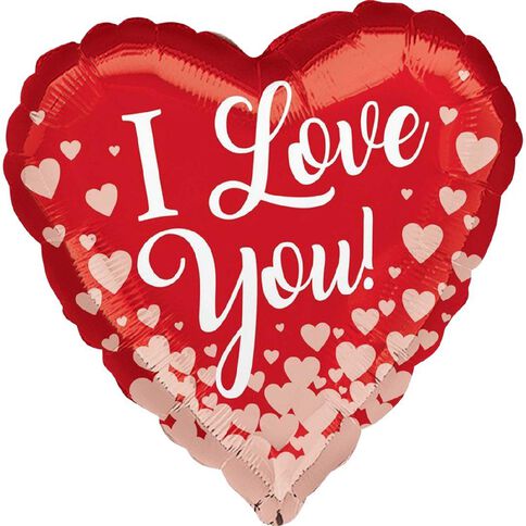 Anagram Rose Gold Hearts Foil Balloon Standard 17in Rose Gold