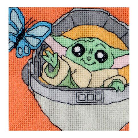 Lucas Film Counted Cross Stitch Mini 10 x 10cm Grogu