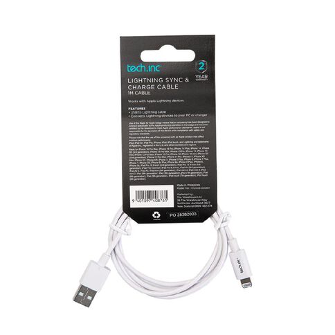 Tech.Inc Lightning Cable 1m White